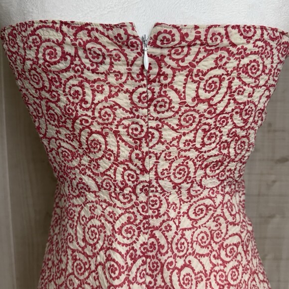 Y2K J. Crew Strapless Empire Waist Pink White Dress Cocktail Resort 6P - Picture 5 of 10